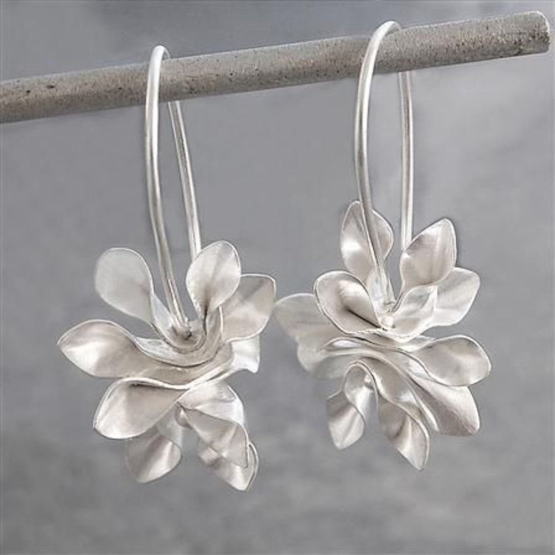 Vintage Irregular Blossom Silver Ear Adornments