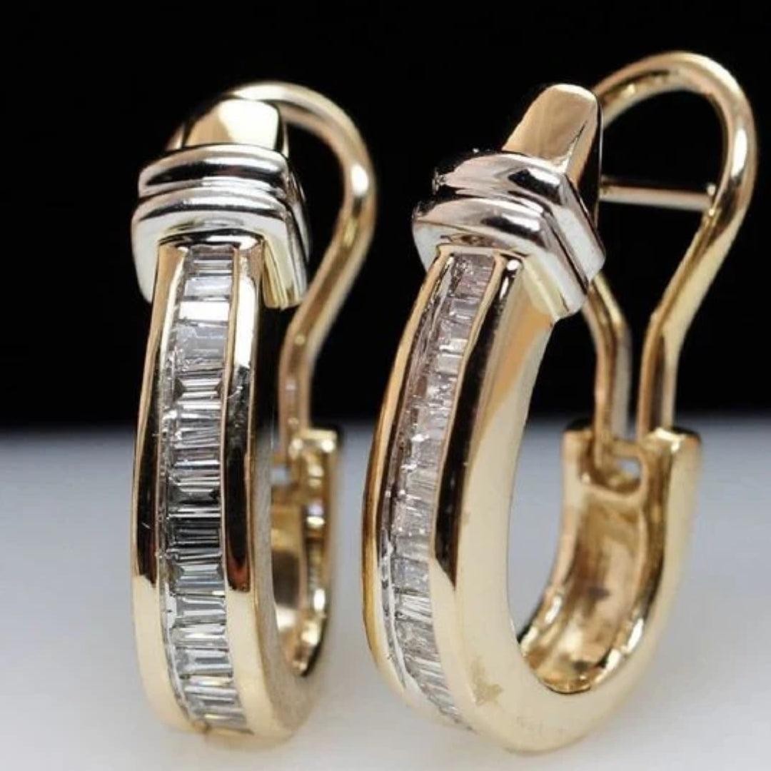 Vintage Gold and Diamond Ear Studs