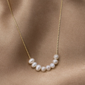 Gold Pearl Pendant Necklace