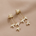 Golden Crystal Leaf Earrings
