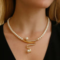 Natural Pearl Jewelry Set: Necklace & Earrings