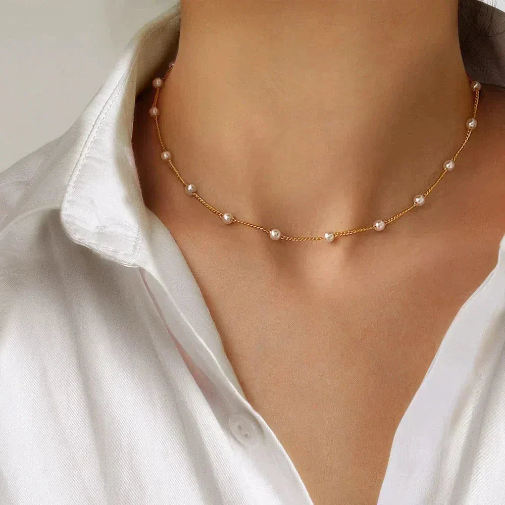 Golden Pearl Necklace