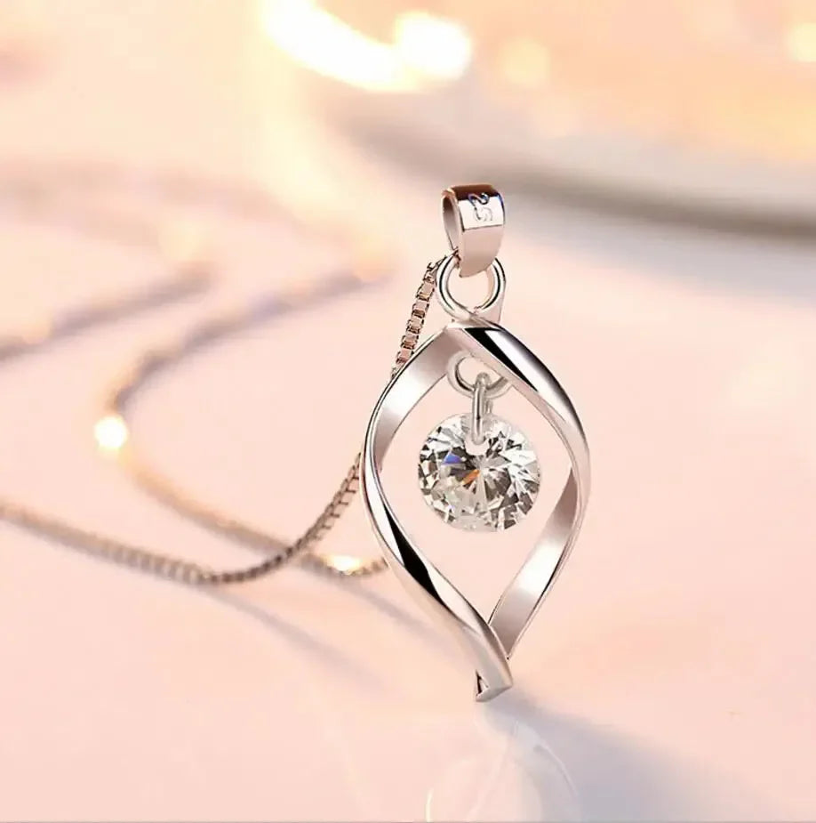 Silver Necklace with Zirconia
