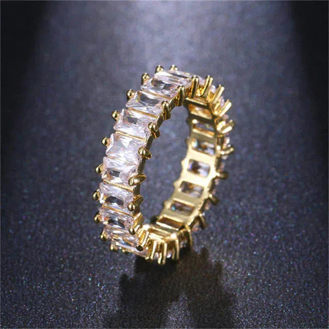 Luxurious Zirconia Band in Gold and Silver