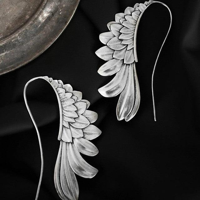 Vintage Silver Winged Earrings