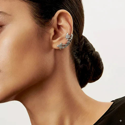 Vintage Silver Leaf Ear Jewelry