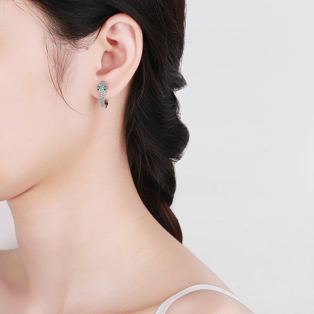 925 Sterling Silver Serpent Earrings