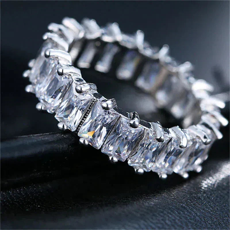 Luxurious Zirconia Band in Gold and Silver
