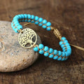 Handcrafted Tree of Life Bracelet with Turquoise Stone