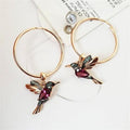 Limited Edition Soaring Hummingbird Earrings with Zirconia Inlay