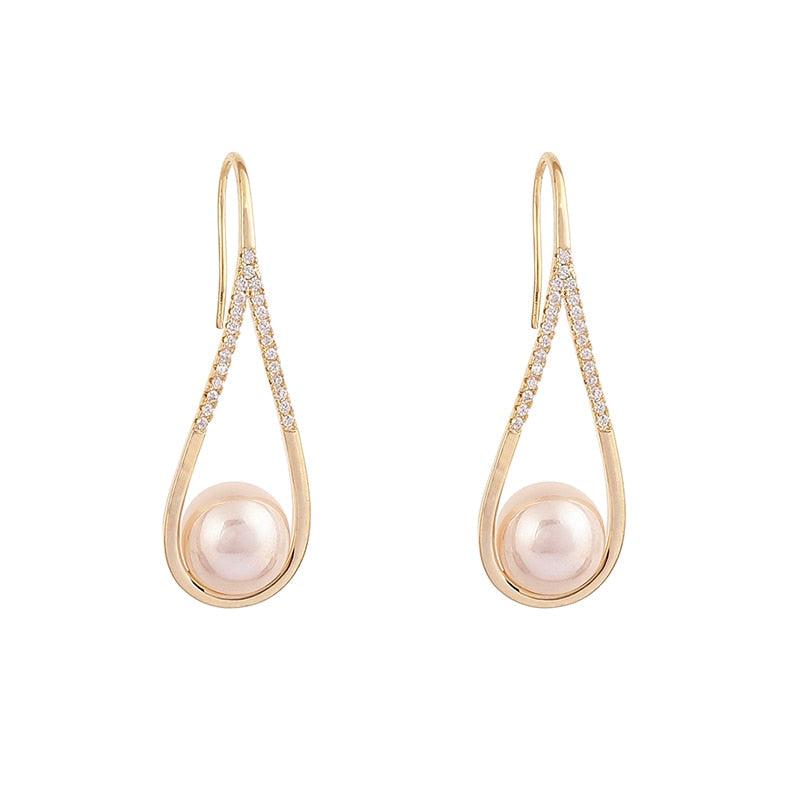 Rose Gold Pearl Studs