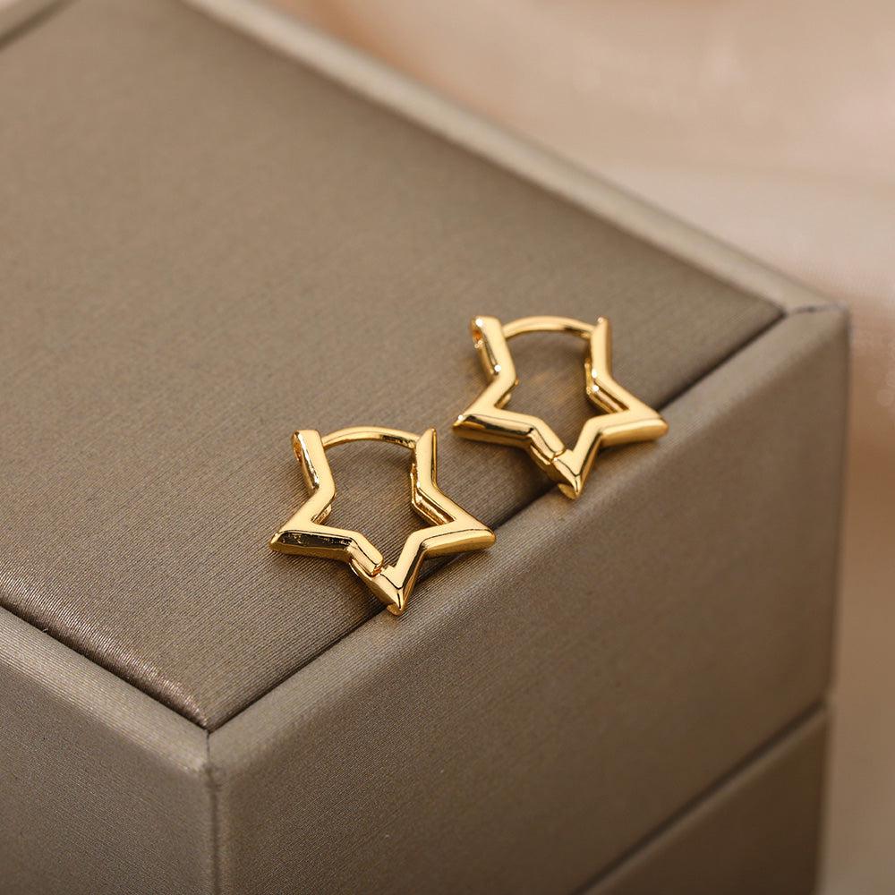 Minimalist Golden Star Earrings