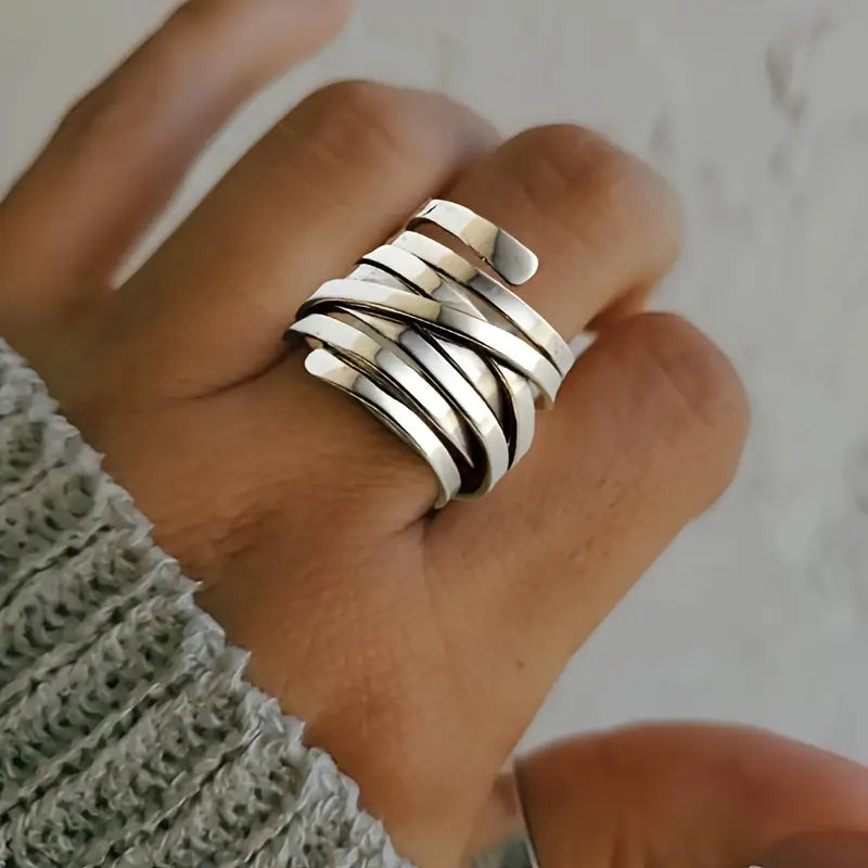 Silver Multi-Band Wrapped Ring