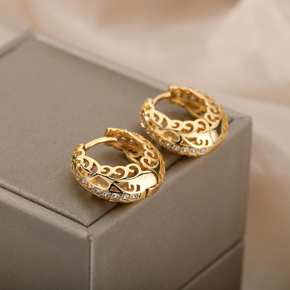 Minimalist Gold Mandala Earrings