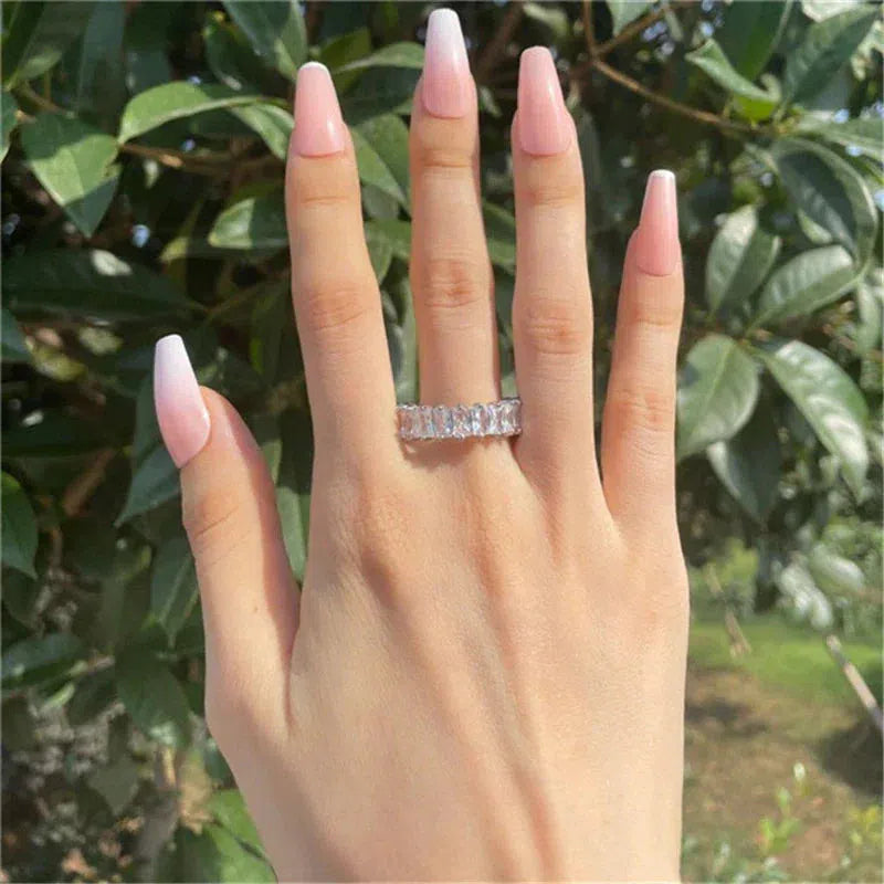 Luxurious Zirconia Band in Gold and Silver
