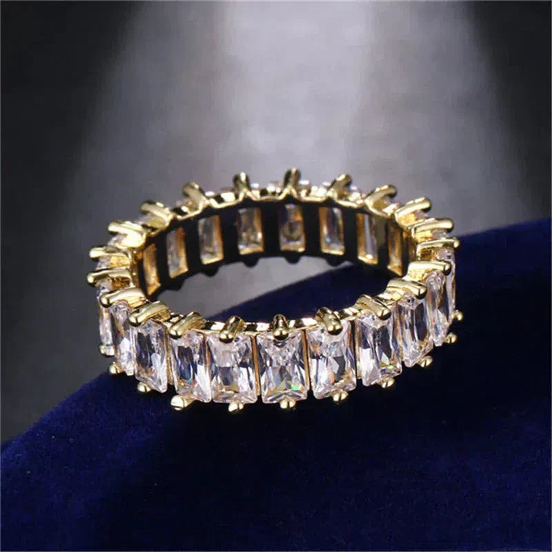 Luxurious Zirconia Band in Gold and Silver
