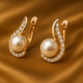 Luxurious Pearl Button Earrings