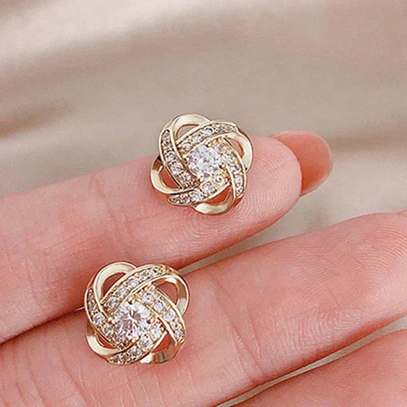 Floral Spiral Cross Earrings