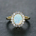 Rounded Opal Zirconia Gold Band