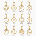 Zodiac Sign Pendant Necklace.