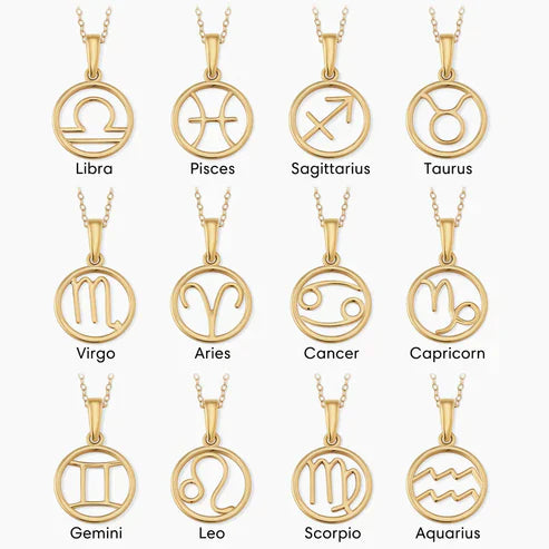 Zodiac Sign Pendant Necklace.