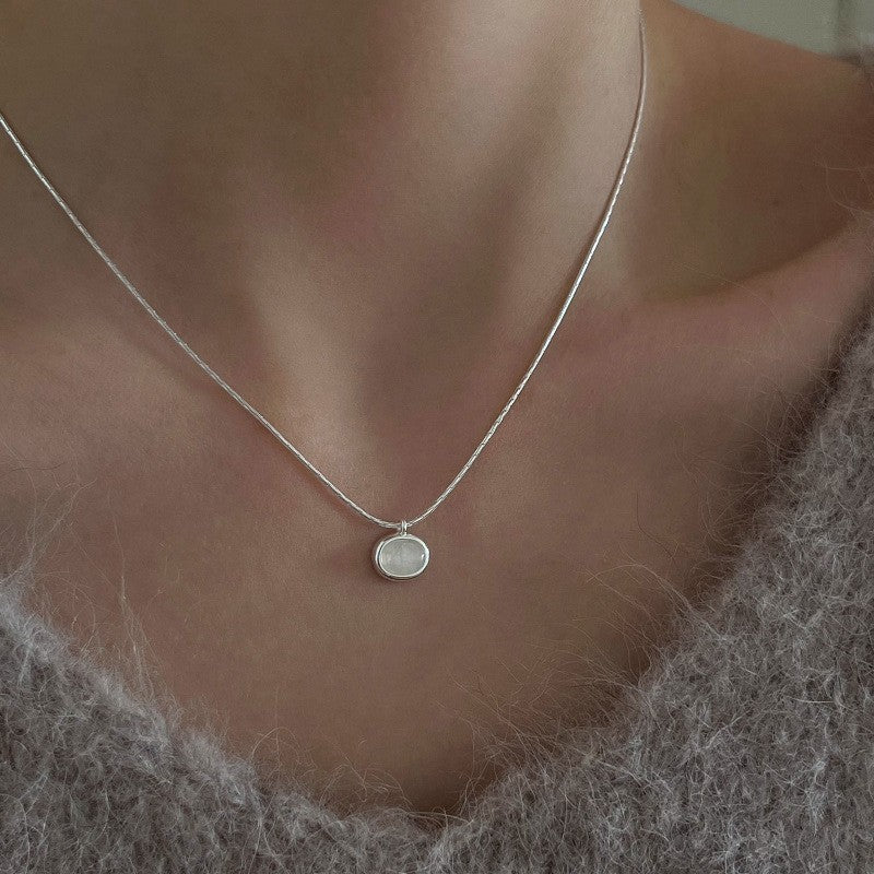 Classic Solitaire Pendant Necklace in Silver