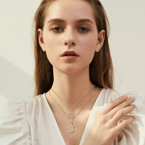 Pavé Initial Necklace Set