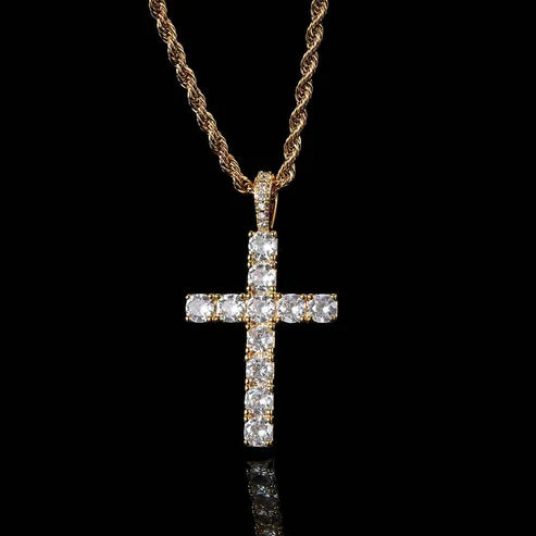 Necklace with a Cross pendant.
