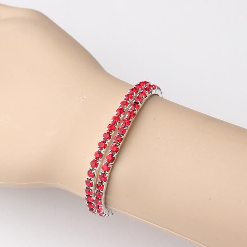 Silver Ruby Tennis Bangle
