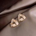 Modern Geometric Gold Pearl Ear Jewelry