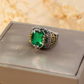 Vintage Silver Emerald Ring