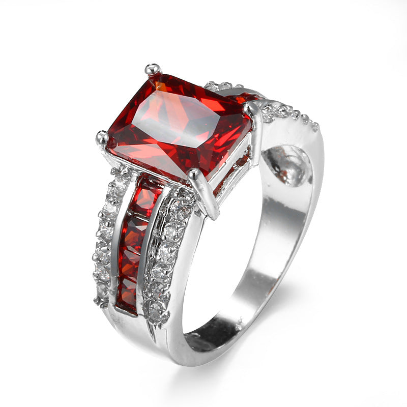 Silver Ruby Split-Band Ring