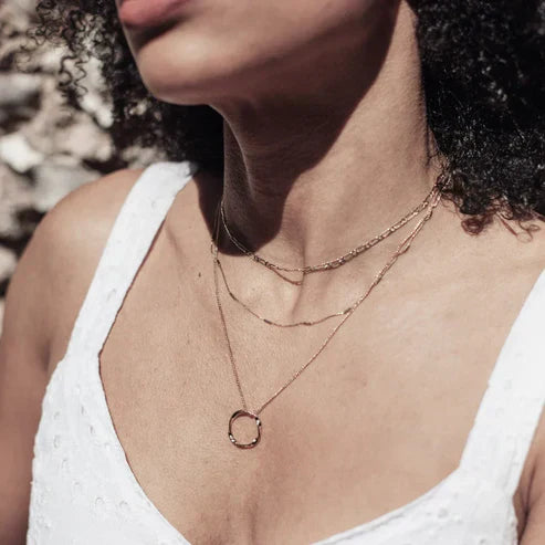 Open Circle Triple Row Necklace