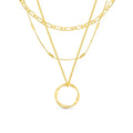Open Circle Triple Row Necklace