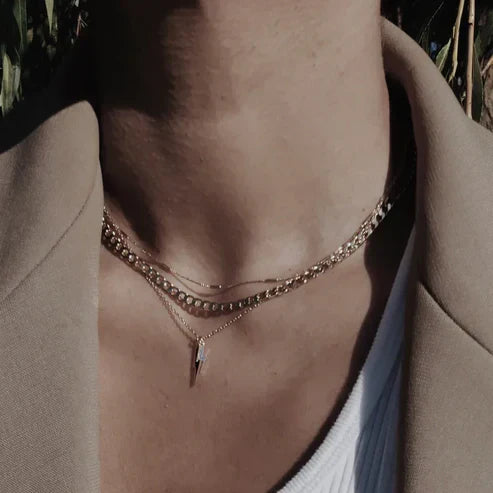 Flat Link Curb Chain Pendant Necklace