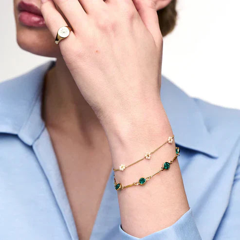 Emerald Chain Link Bracelet