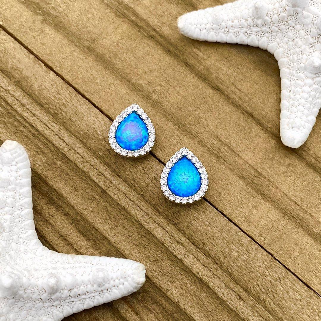 Silver and Opal Earrings.