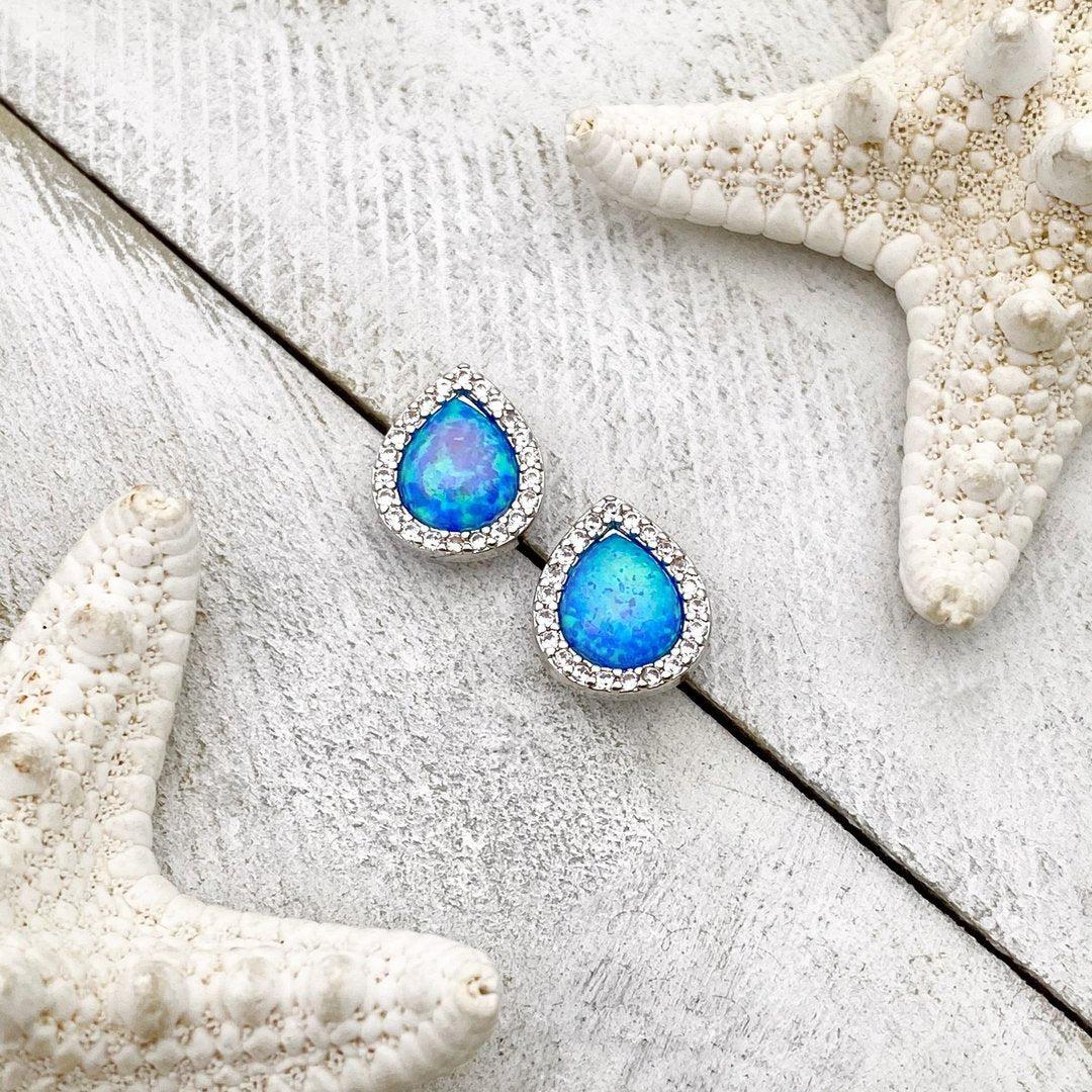 Silver and Opal Earrings.