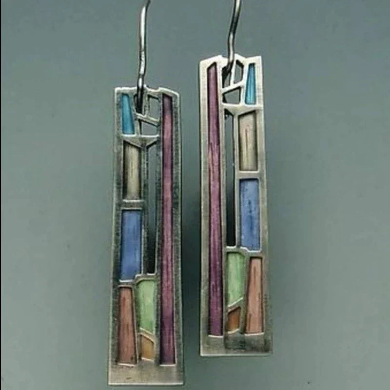 Vintage Colorful Sterling Earrings