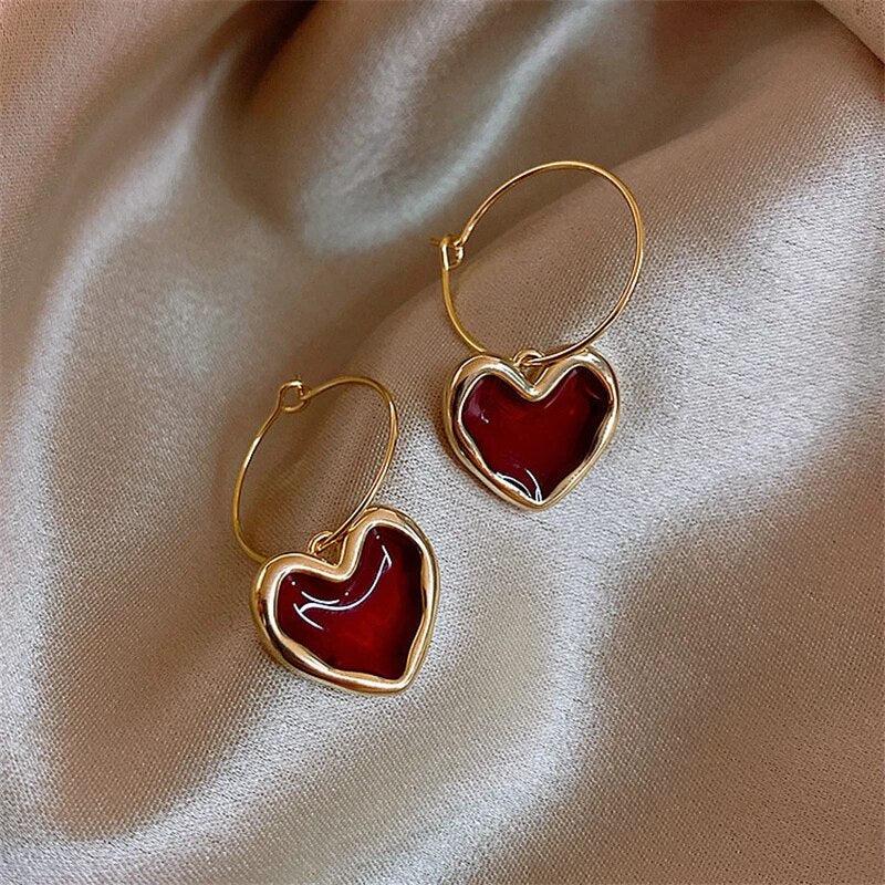 Gold heart earrings