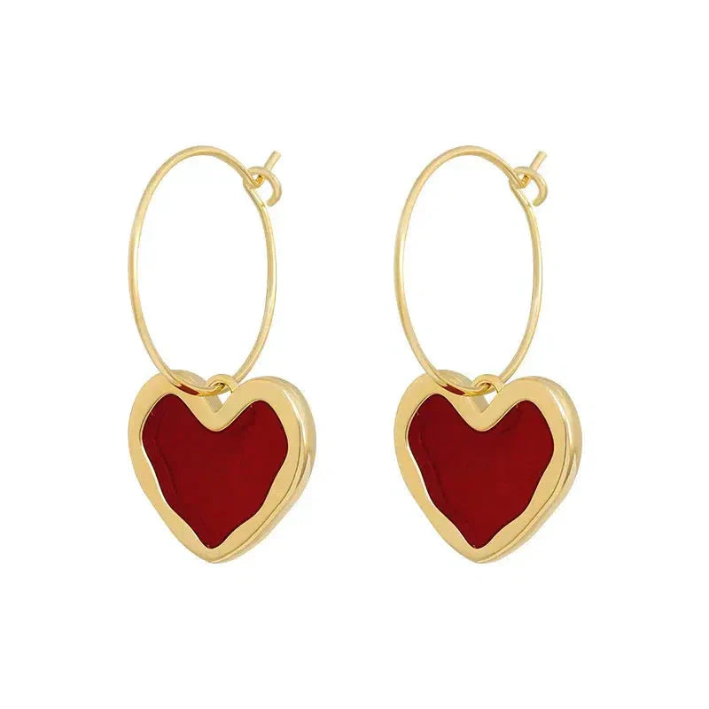 Gold heart earrings