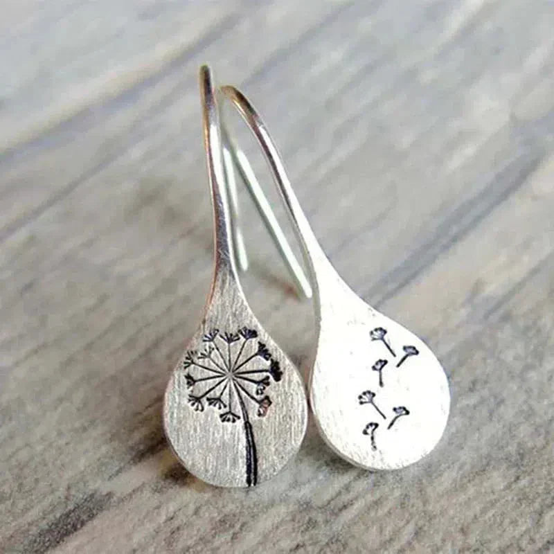 Dandelion Leaf Earrings crafted from 925 Silver