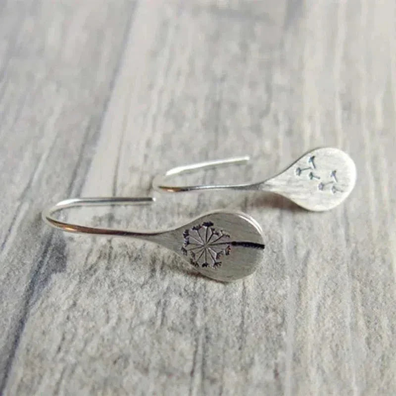 Dandelion Leaf Earrings crafted from 925 Silver