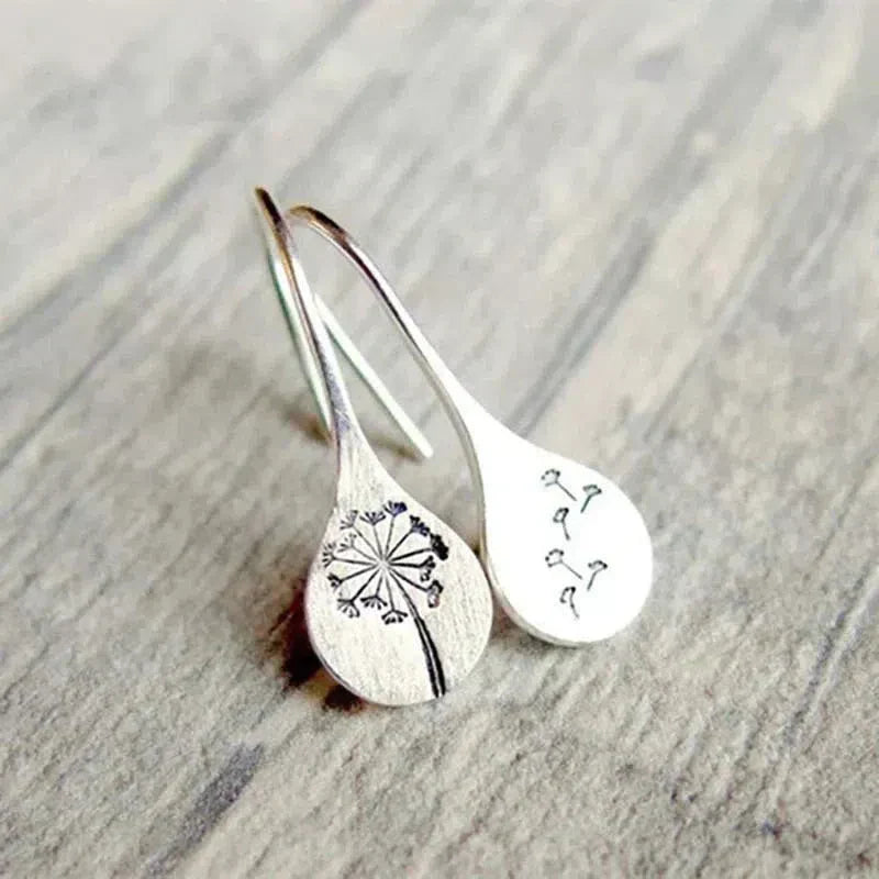 Dandelion Leaf Earrings crafted from 925 Silver