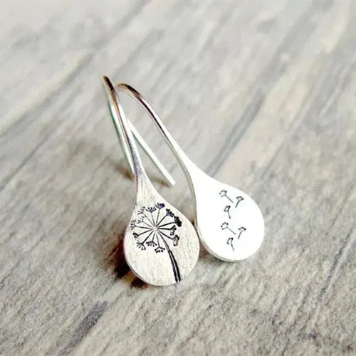 Dandelion Leaf Earrings crafted from 925 Silver