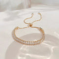 Adjustable Gold and Silver Bracelet with Cubic Zirconia