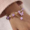 Beautiful Butterfly Beaded Elastic Bracelet