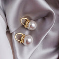 Gold Thick Pearl Earrings