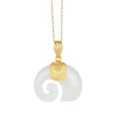 Hetian Jade Elephant Pendant Necklace -> Hetian Jade Elephant Charm Necklace