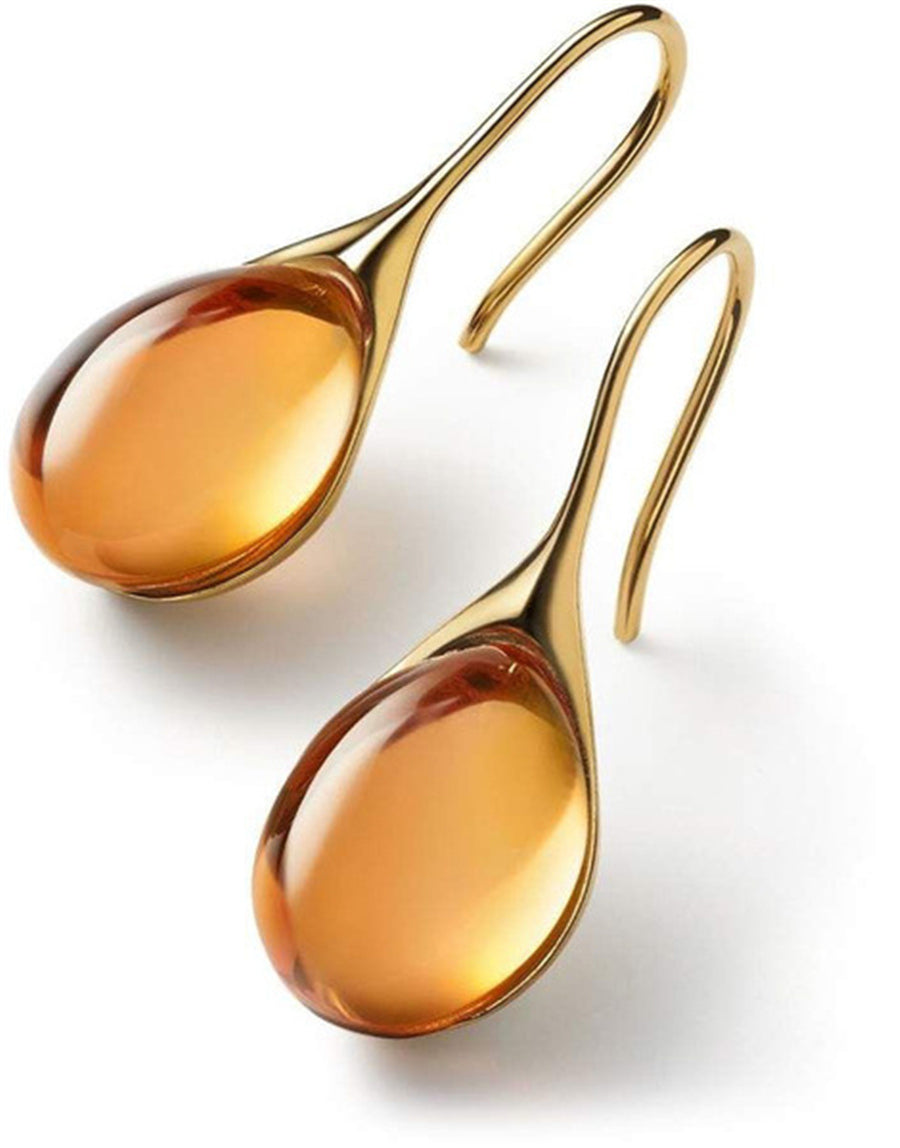 Crystal drop earrings in silver and gold